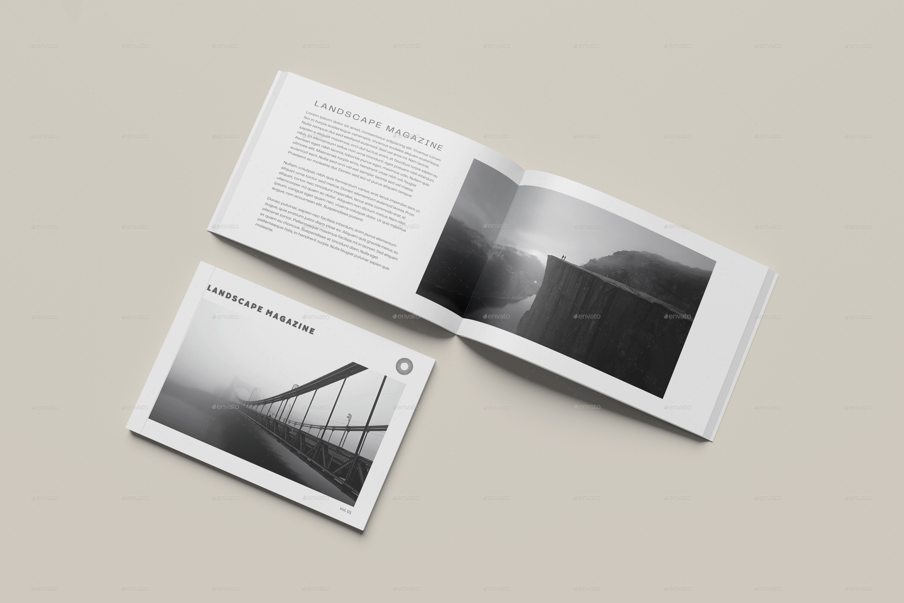 A4 Landscape Magazine Mockup, Graphics | GraphicRiver